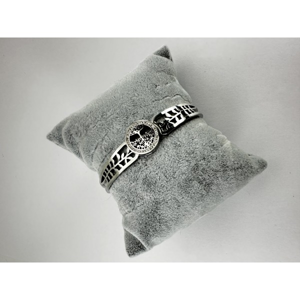 Gümüş Ağaç Desenli Bileklik 